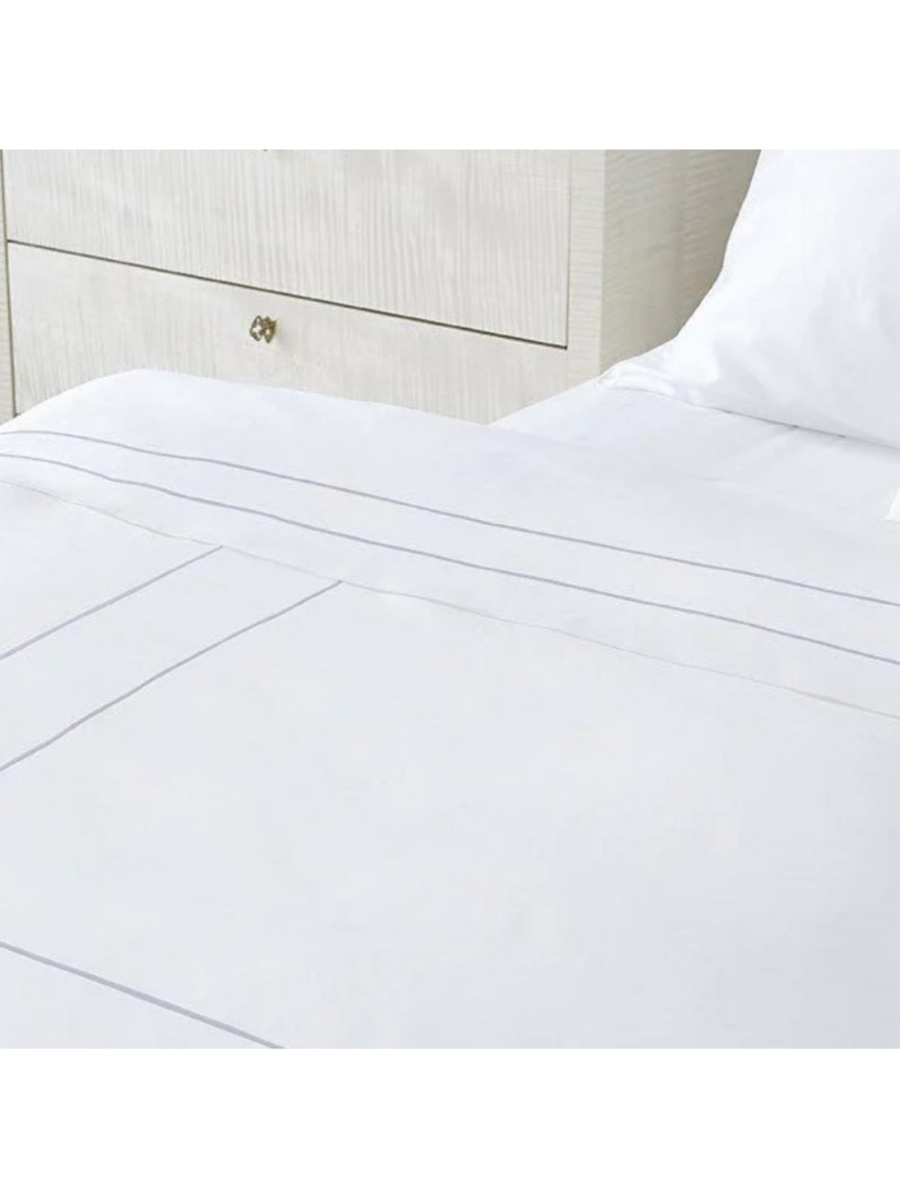 NWT Hill House Home Chancery Lane White Duvet Cover with Gray Piping